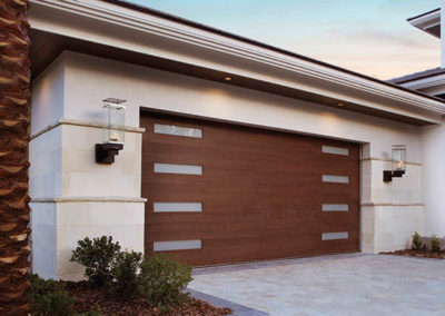 Modern home with attached garage