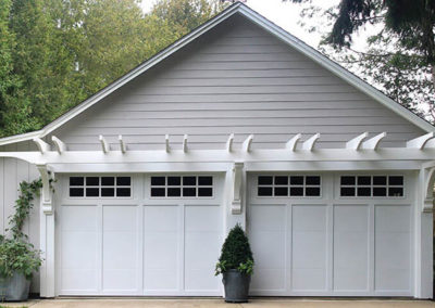 Classic attached garage doors with top windows
